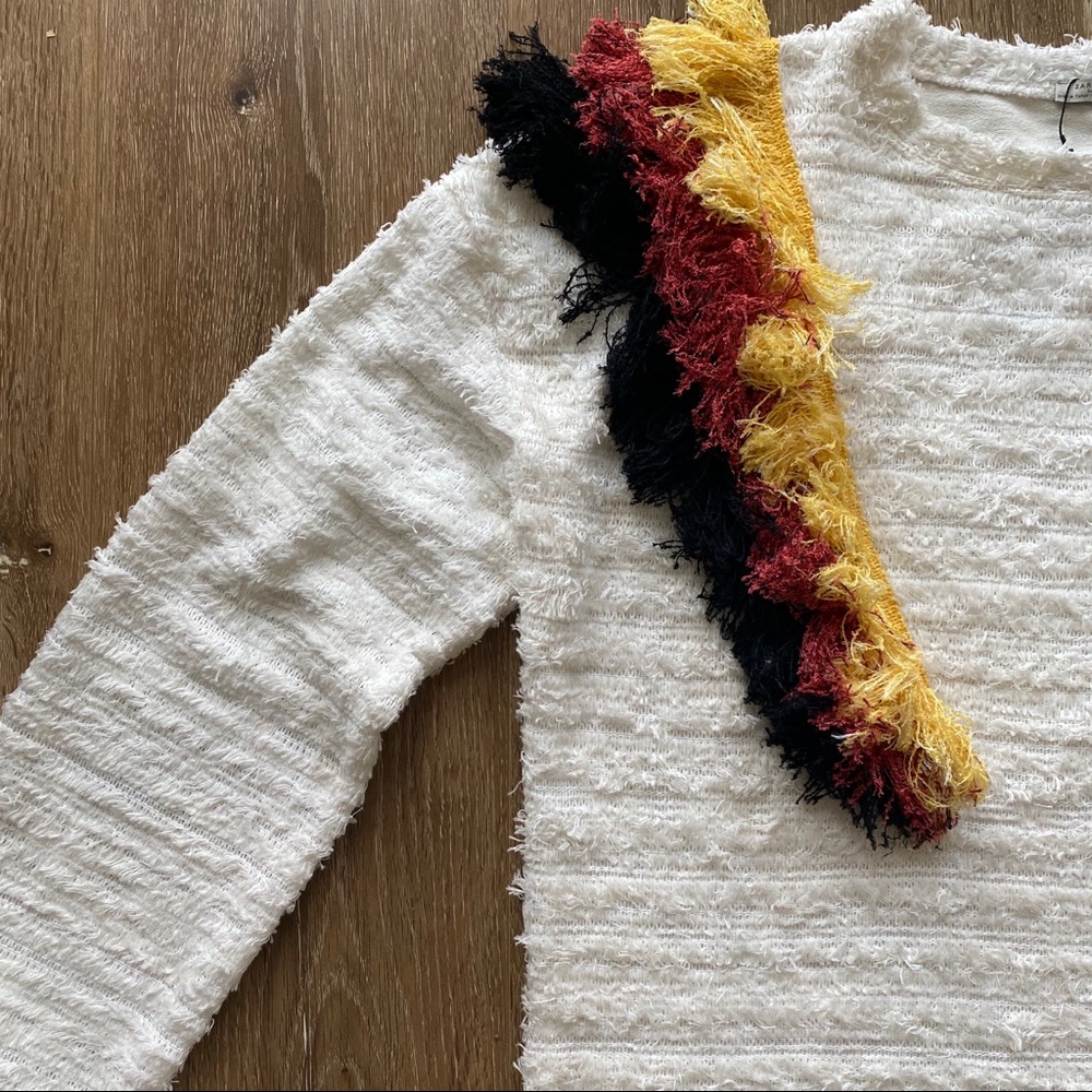 NWT ZARA FRINGE SWEATER